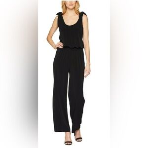 KAREN KANE Sz M Cowl Nick Sleeveless Jumpsuit Jersey Knit Flowy Wider Leg